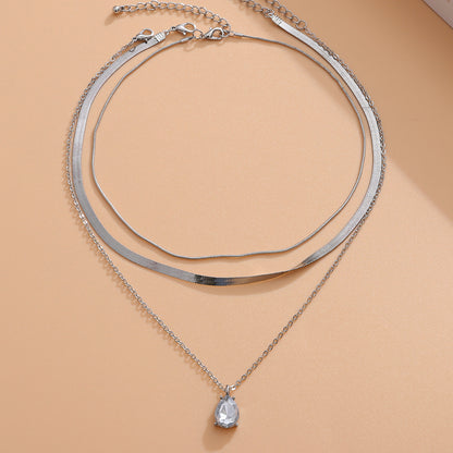 Sweet Cool Simple Metal Niche Water Drop Necklace