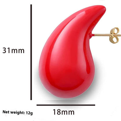 European And American Stainless Steel Hollow Affordable Luxury Style Water Drop Earrings Women