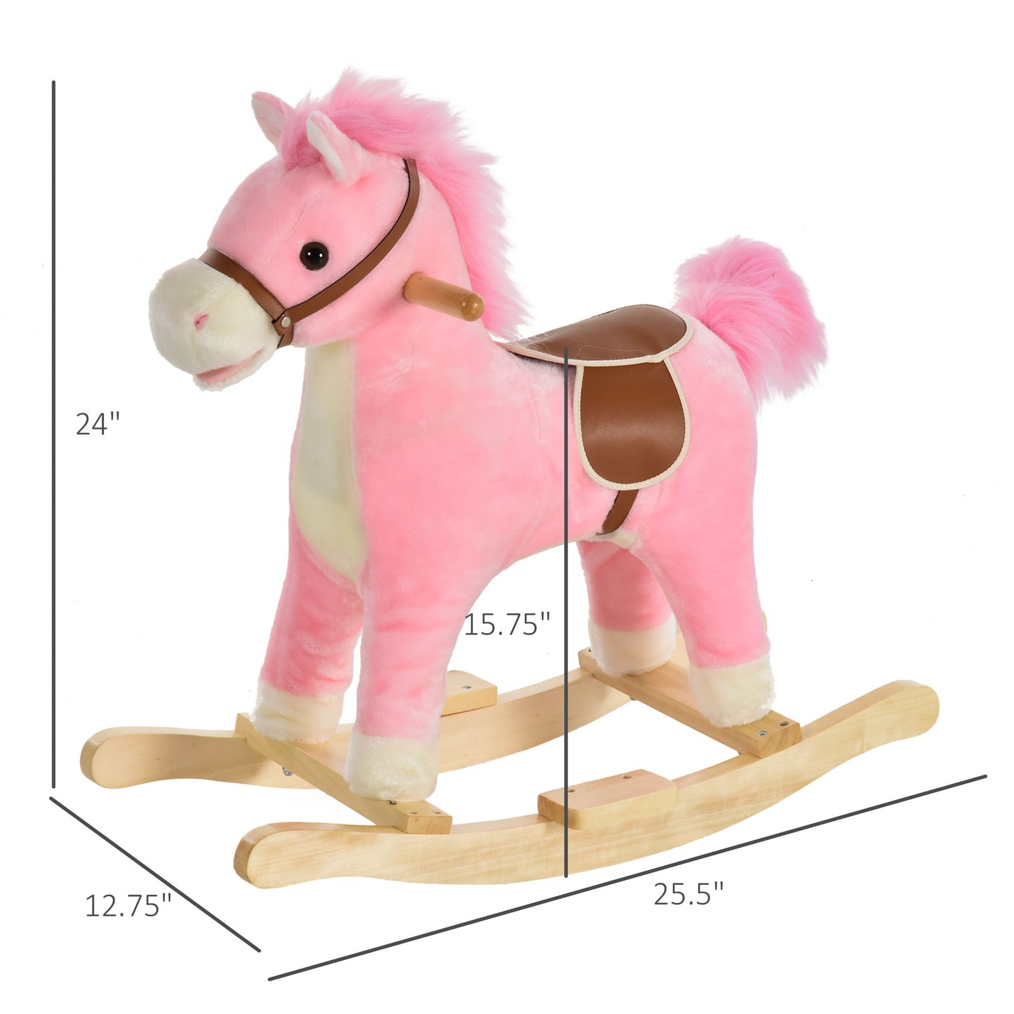 US Local Rocking Horse Plush Animal on Rockers
