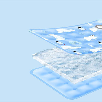 US Local Pet Summer Cooling Pad, Ice Bear Shape, Suitable For Cats And Dogs, Washable And Portable Cooling Pad