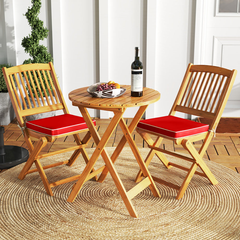 US Local Outdoor Folding Chairs With Seat Cushions Set Of 2