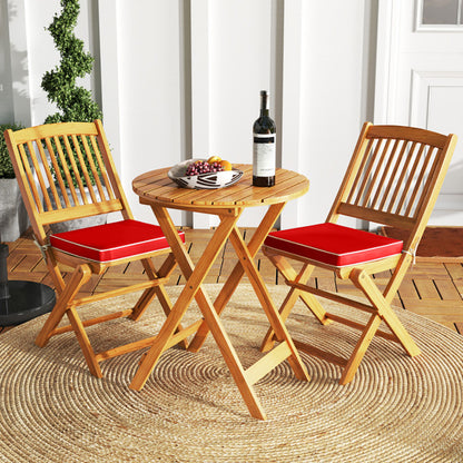 US Local Outdoor Folding Chairs With Seat Cushions Set Of 2