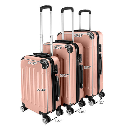 US Local 3-in-1 Portable ABS Trolley Case