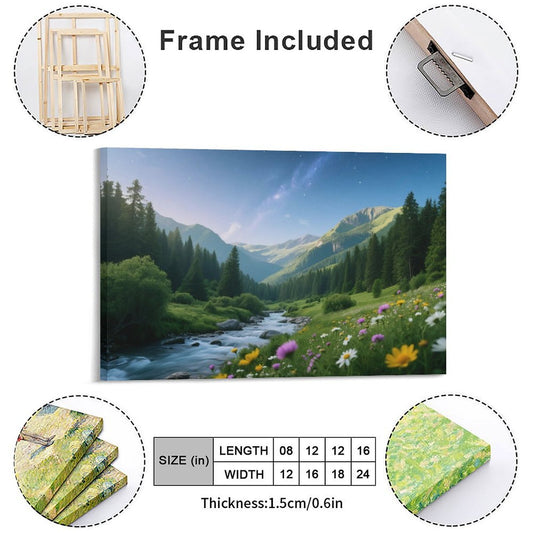Decorative Interior Frame Painting Mountain-river-starry-summer-3