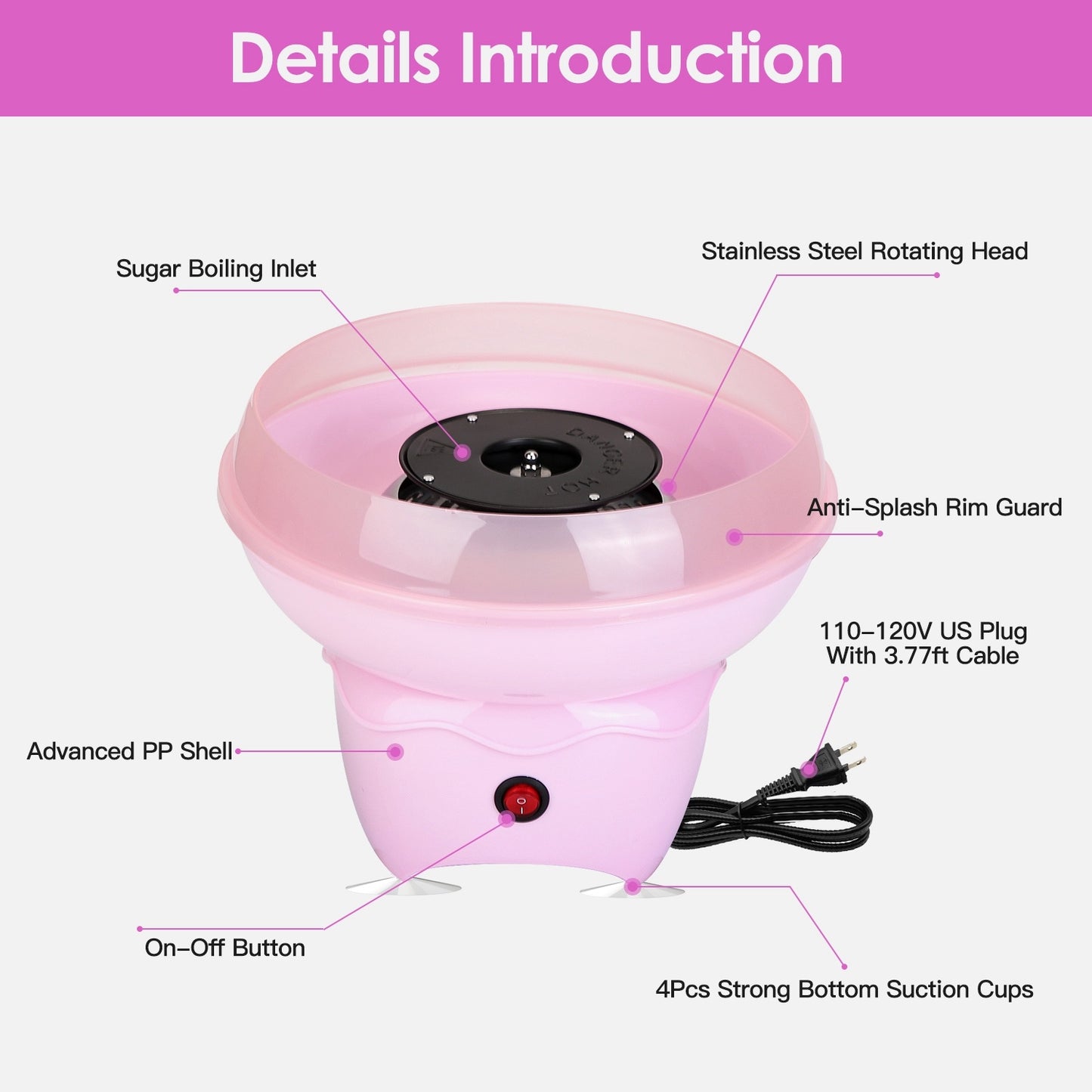 1Pc Cotton Candy Maker Portable Cotton Candy Machine Electric Cotton Candy Express For Kids Christmas Gift Birthday