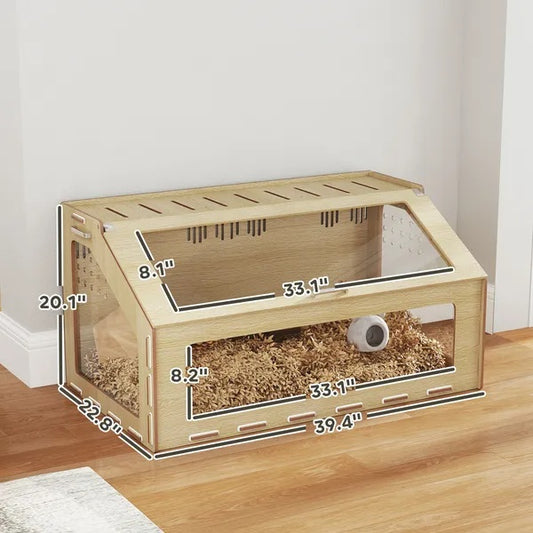 US Local 39 Inch Hamster Cage Habitat With Acrylic Window & Openable Top For  Hamster