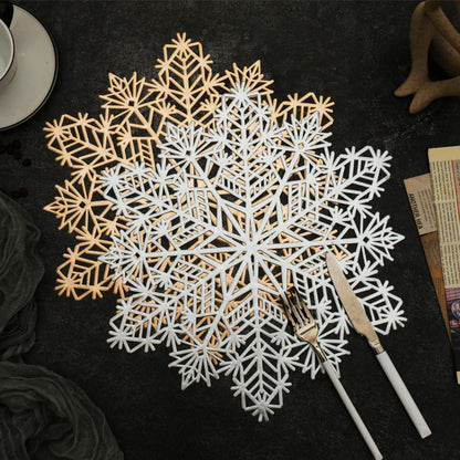 Pvc Placemat Household Coaster Heat Insulation Hollow Snowflake Western Placemat