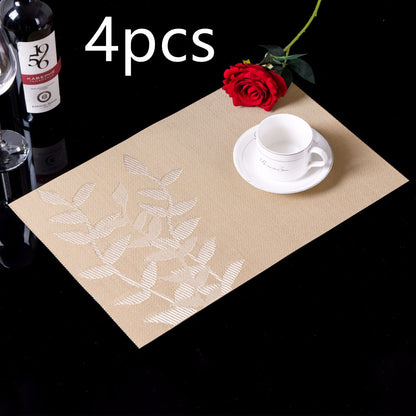 PVC Western-style Placemat Water Plants Leaves Insulation Placemat