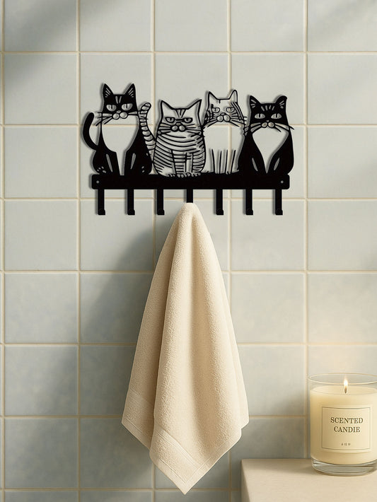 US Local 1PC Cute Cat Wall Hook-Adorable Kitty Decor For Home, Strong Metal Wall Hooks