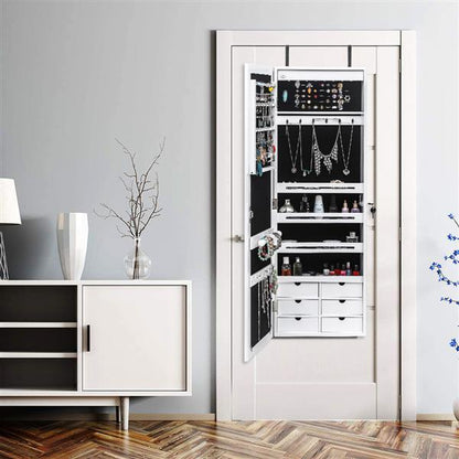 US Local Non Full Mirror Wooden Wall Mounted Jewelry Storage Mirror Cabinet