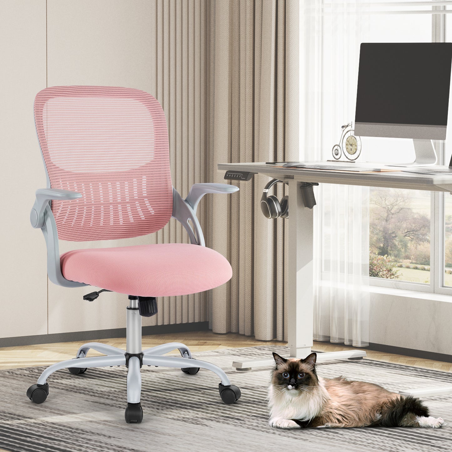 US Local Tall Office Chair For Standing Desk With Adjustable Foot Ring,Counter Height Office Chairs