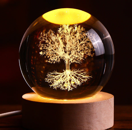 Milky Way Solar System Rain Cloud Astronaut Glowing Crystal Ball Night Light