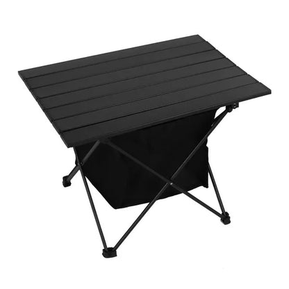 US Local Foldable Camping Table With Storage Basket Rustproof Portable Aluminum Alloy Roll-Up Camping Table