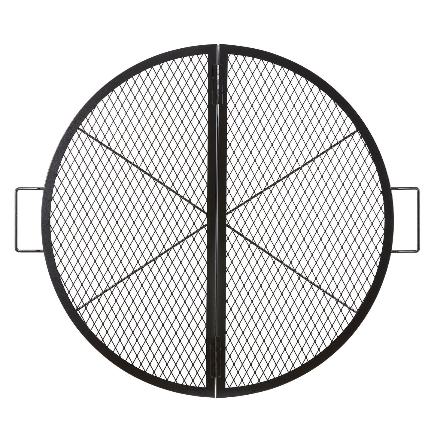 US Local VEVOR X-Marks Fire Pit Grill Grate, Foldable Round Cooking Grate, Heavy Duty Steel Campfire BBQ Grill Grid With Handle And Support X Wire, Portable Camping Cookware For Outside Party, 36 Inch Black
