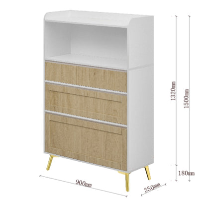 US Local Modern Design White Solid Wood Frame Three Drawer Storage Cabinet
