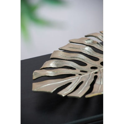 US Local 18.9x13.4x1.4 Gold Monstera Leaf Wall DEcor
