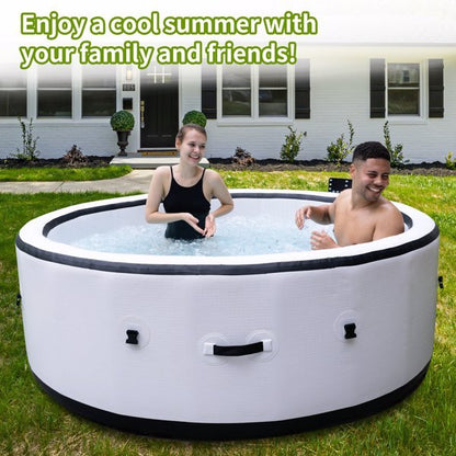 US Local Inflatable Hot Tub, Portable Spa Pool, Outdoor Spa Center That Can Accommodate 4-6 People, With Lid And 6 Colored Light Beads
