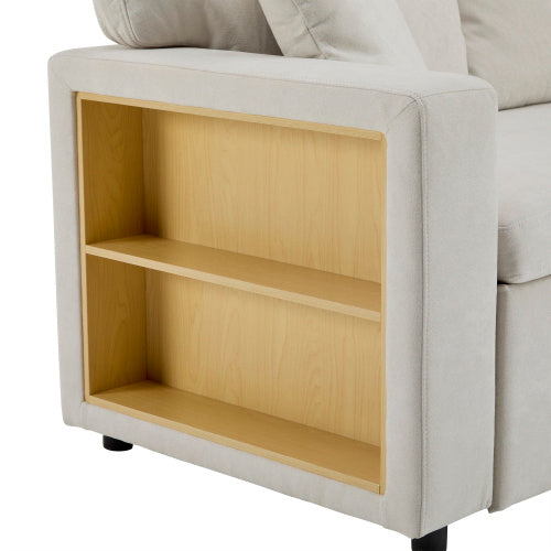 UK Local Corner Sofa Bed Corner Couch L-Shaped Sofa Bed Extendable, Bed Box And Integrated Shelf,