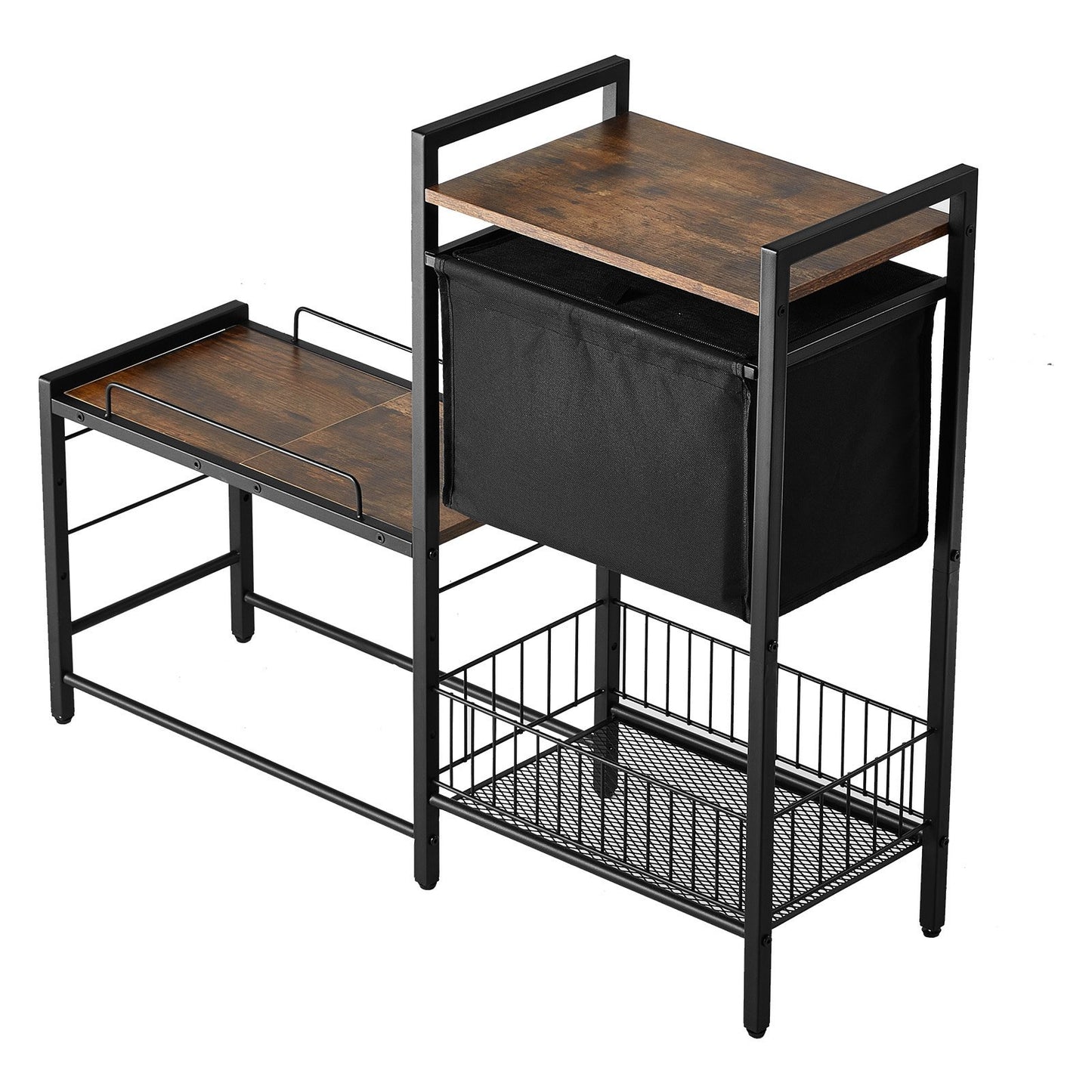 US Local Pet Feeding Station With Storage Dog Food & Toy Organizer Raised Dog Bowls