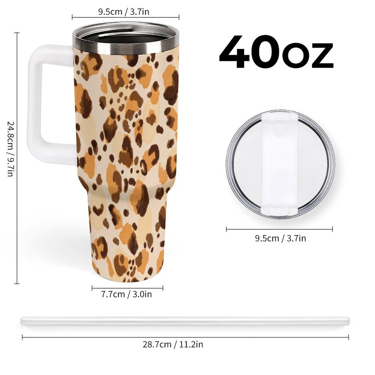 PHDT00202 POD US Local Tumbler 40 oz Large Capacity Car Cup Leopard