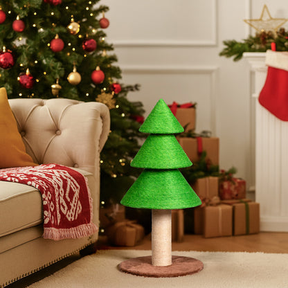 US Local 31.5in Christmas Tree Cat Scratcher, Cat Scratching Post For Indoor Cats, Large Sisal Cat Scratching Tree Cat Scratch Tower, Grass Green
