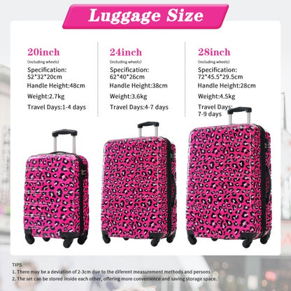 US Local Hardshell Luggage Sets 3 Pcs Spinner Suitcase With TSA Lock Lightweight-20  24  28 Luggages