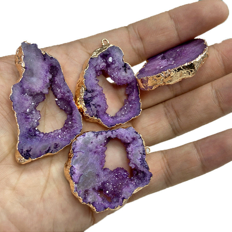 Rough Stone Ornament Irregular Accessories Slice Pendant