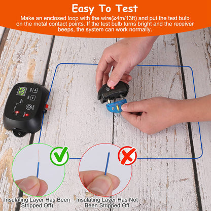 US Local 1Set Dog Fence System Pet Containment System With One Hundred Adjustable Levels IPX7 Waterproof Rechargeable Receiver Underground Fence For Small Medium Large Dog