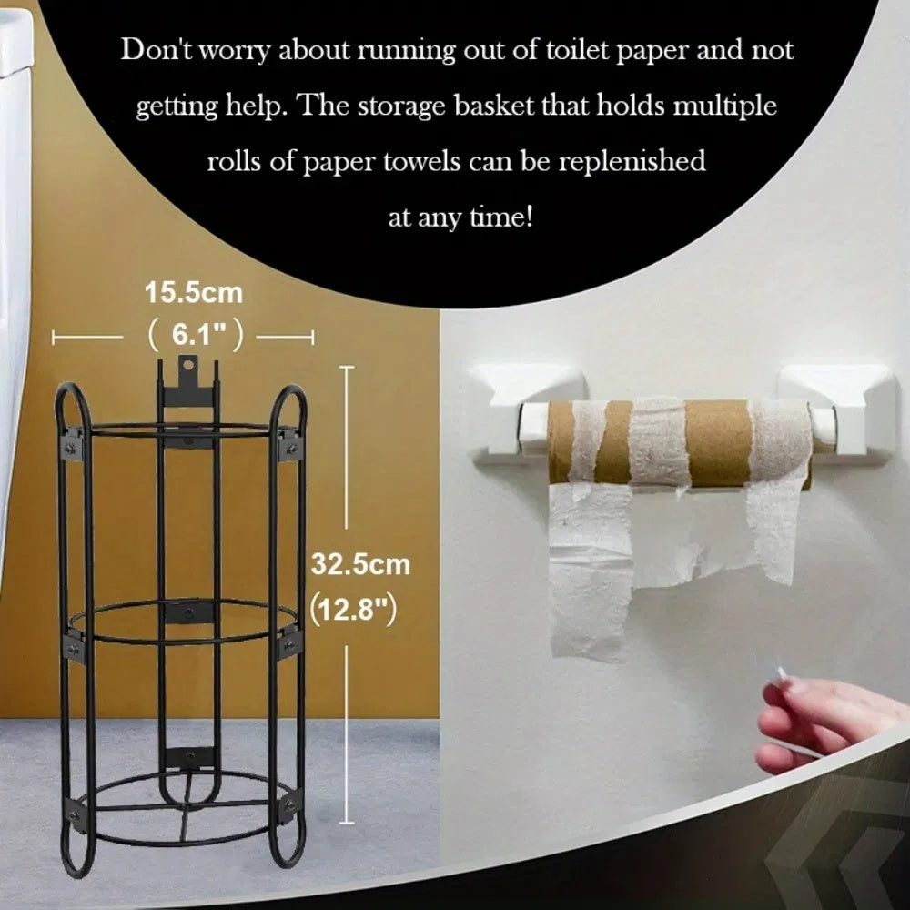 US Local Toilet Paper Holder With Shelf, Bathroom Freestanding Toilet Paper Holder, Clearance Disposal