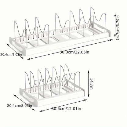 US Local A Retractable Kitchen Storage Rack With Pot Rack, Dish Rack, Drainer And Pull-out Drawer, A Space-saving Storage Solution