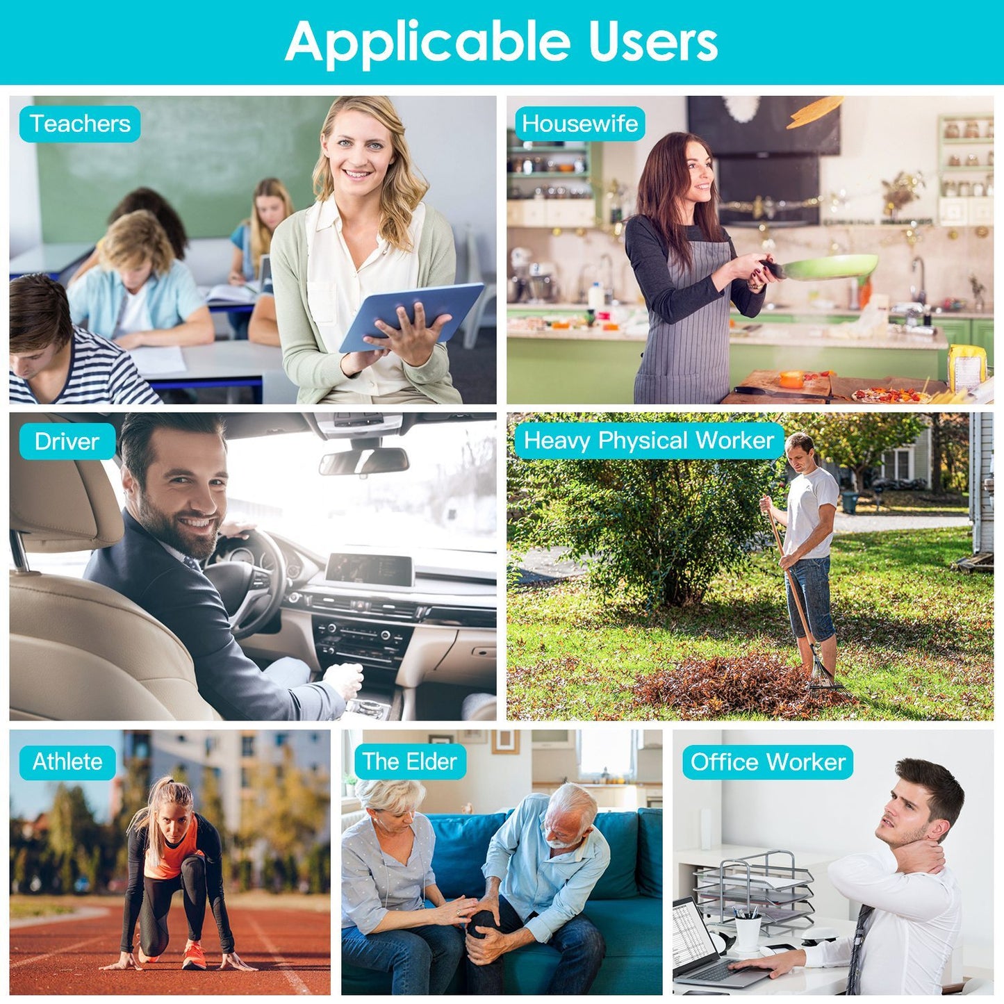 US Local 1 Pc Neck Roller Massager 360 Rotatable Trigger Point Roller Portable Massager With 6 Balls For Neck Leg Thigh Foot Pain Relief