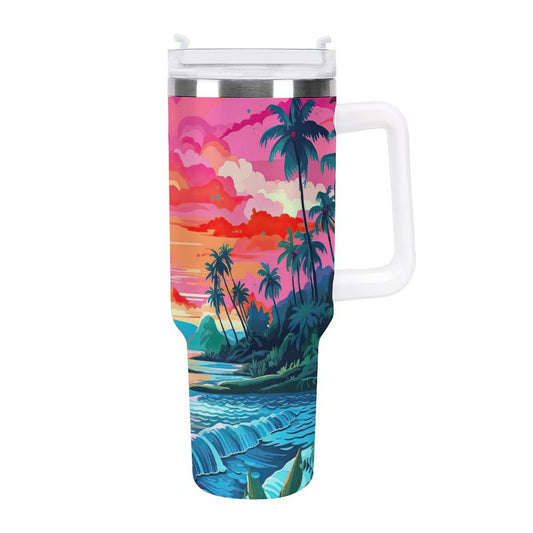 PHDT00536 POD US Local Tumbler 40oz Large Capacity Car Cup Jungle, Sunset