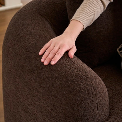 US Local LY-022 Full Compression Sponge L-Shape Sectional Sofa, Brown Modular Chaise Chenille Couch, 30D High-Density For Apartment Living Room, 900 Lbs.