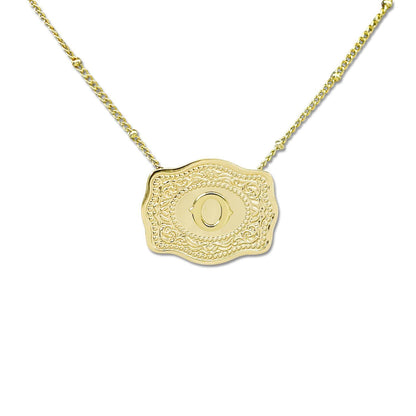 Gold-plated Embossed Slim Chain Adjustable Necklace