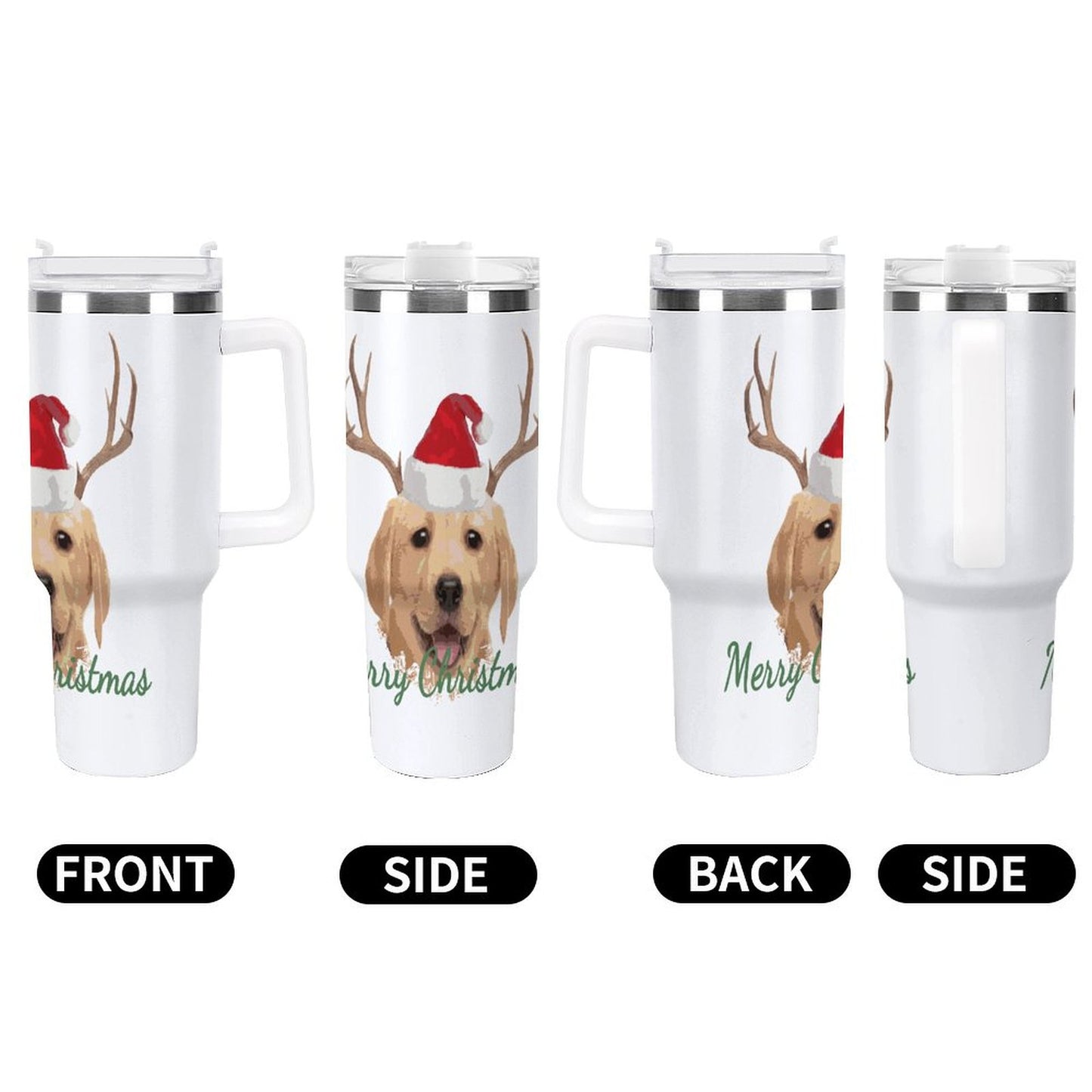 PHDT00061 POD US Local Tumbler 40 oz Large Capacity Car Cup Christmas Rabbit Snowflake