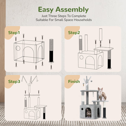 US Local 44 Inch Cat Climbing Frame Light Gray