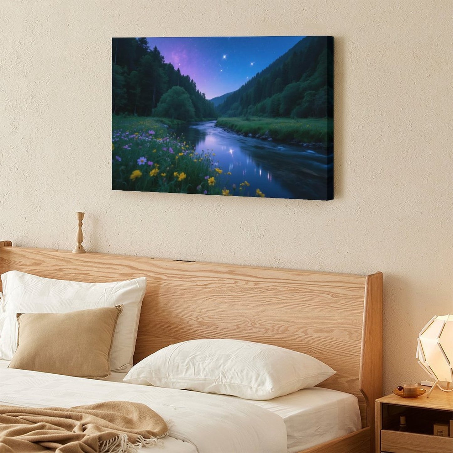 Decorative Interior Frame Painting Mountain-river-starry-summer-5