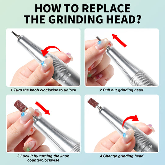 US Local Electric 45000RPM Nail Drill Machine Rechargeable Portable Nail File Electric DIY Nail Drill Kit With Smart LCD Screen For Gel Nail Manicure And Pedicure Reflective Body Etc