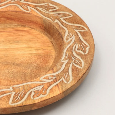 US Local Handcrafted 13 Wood Charger Plate Wooden Dinning Placemat Artisan Wood Tableware