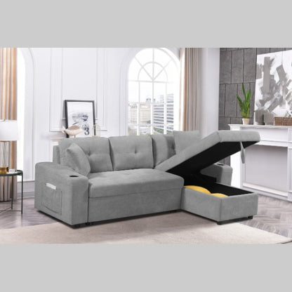 US Local Convertible Sectional Sofa With Armrest Storage