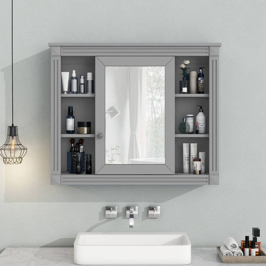 US Local Wall Mounted Bathroom Storage Cabinet Bathroom Wall Cabinet With Mirror