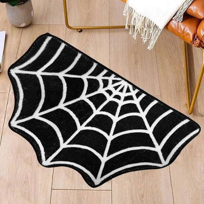 US Local Spider Web Bath Mat 19.7 X 31.5 In Large Spider Web Rugs For Bedroom Gothic Home Decor Witchy Horror Goth Room Rugs Machine Washable Non-Slip Area Rugs For Front Door Kitchen
