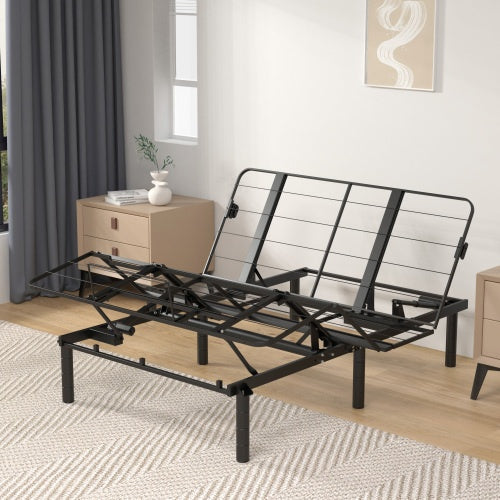 US Local Zero Clearance Adjustable Bed Base Frame Head And Foot Incline Quiet Motor Queen Size Zero Gravity, Dual USB A C Ports