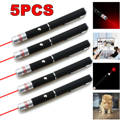US Local 650nm Red Laser Pointer Pen Light Visible Single Beam AAA Lazer Torch 5PCS 9900 Miles Mini Small Teaching Pen Light Pet Toys