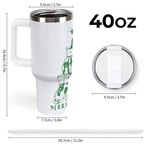 PHDT00001 POD US Local Tumbler 40 oz Large Capacity Car Cup Christmas Cat