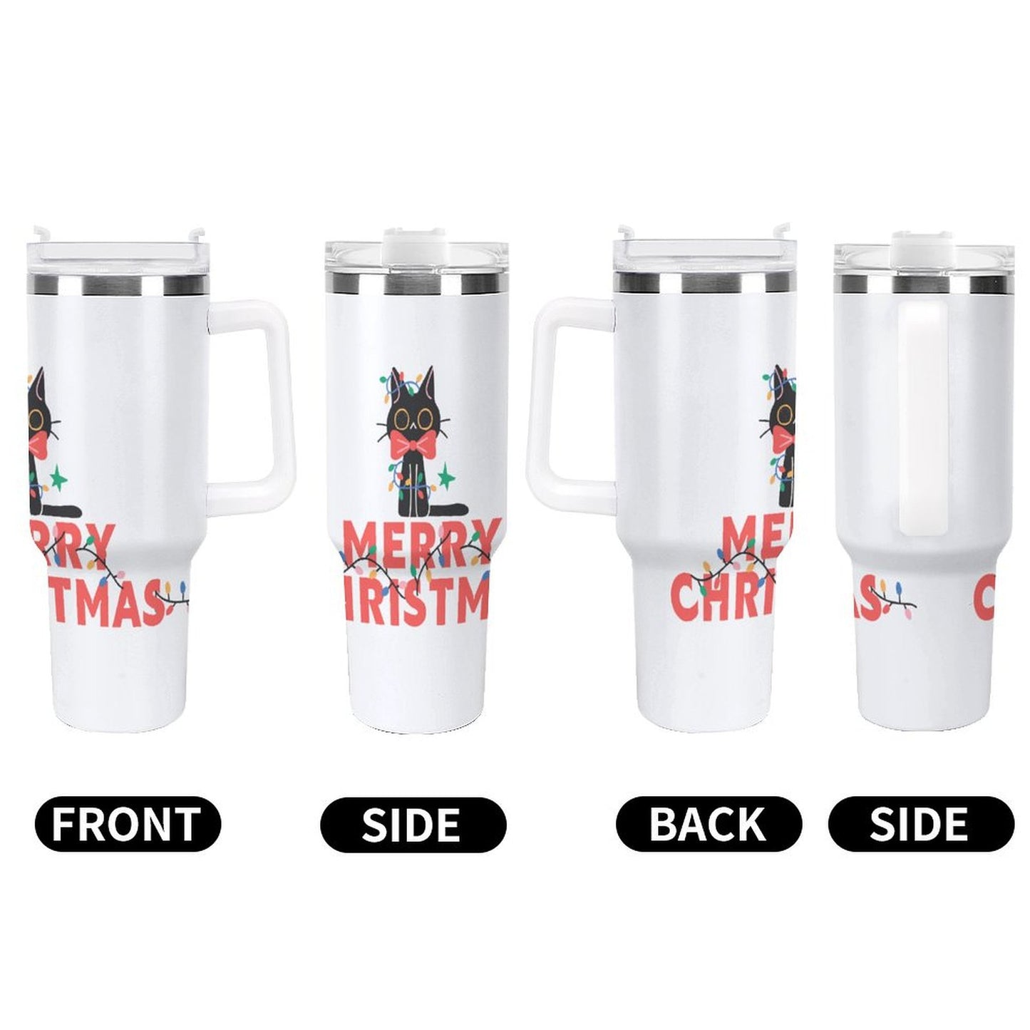 PHDT00336 POD US Local Tumbler 40 oz Large Capacity Car Cup Christmas, Lantern, Cat