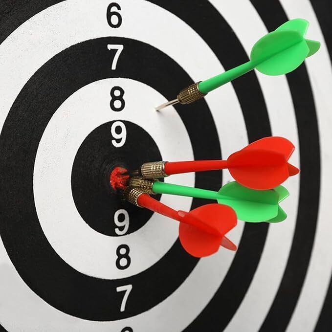 UK Local SIZE 17 DARTBOARD SET 6 DARTS FAMILY DART BOARD GAME ADULTS KIDS XMAS