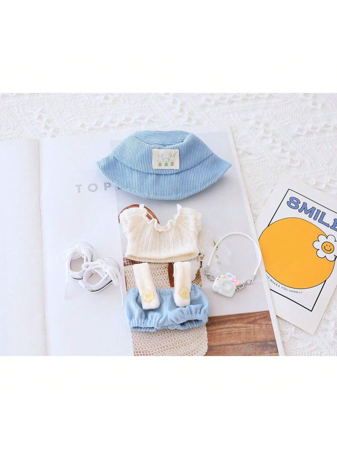 US Local 5PCS-Set Cute Hat Shoes Doll Clothes Outfit Set For LABUBU 15CM-17CM Doll, Adorable Dress Up Accessories For Doll - Dolls Not Included