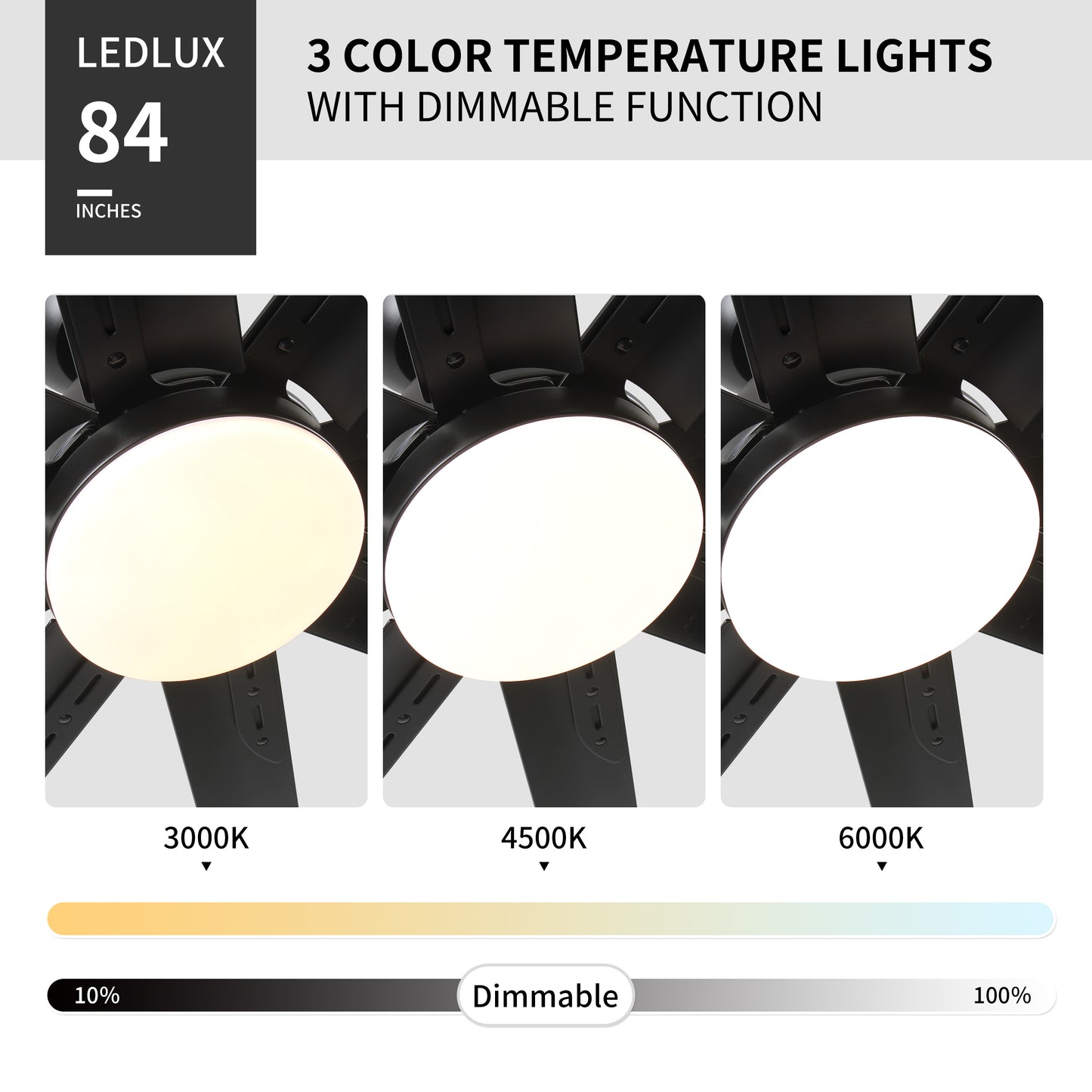 US Local Metallic Black Ceiling Fan