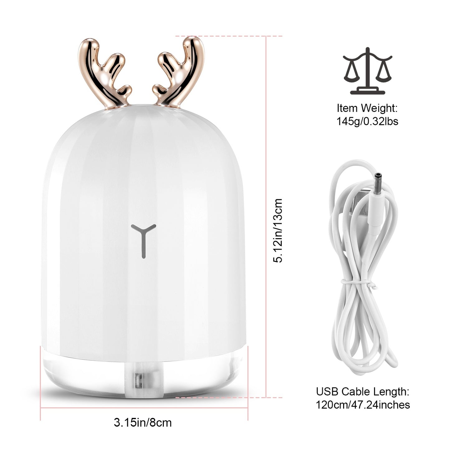 US Local 1Pc 220ml Cool Mist Humidifier Ultrasonic Air Diffuser Atomizer With 7 Color Breathing Lights Auto Off Office Home Yoga